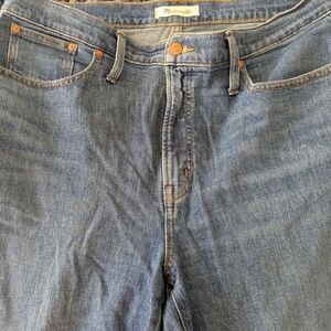Madewell The Perfect Vintage Blue Jeans with Orange Accents